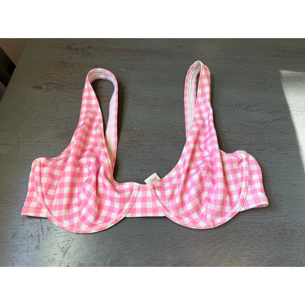 Monki Pink Gingham Underwired Bikini Top Swimwear EUR 80C 0837404 1